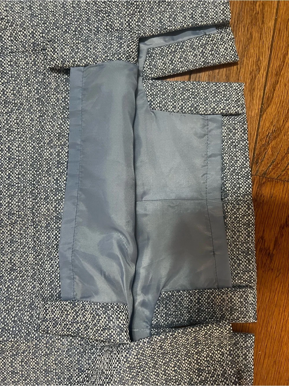 Women's Light Blue Patterned Skirt and Jacket Set